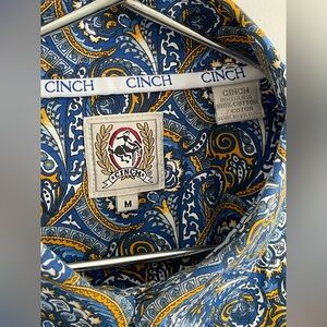 Cinch Western Rodeo Long Sleeve Button Up Shirt Mens Medium